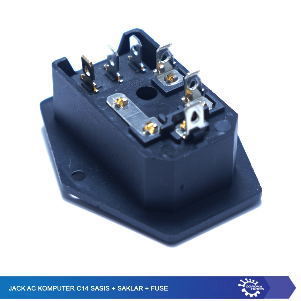 Jack AC Komputer C14 Sasis + Saklar + Fuse