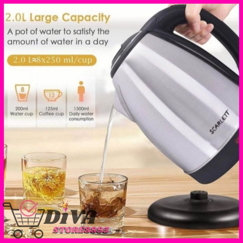 Teko Listrik 2,Liter / Teko Pemanas Air /Kettle Electric Kapasitas 2Liter DIVA STORE