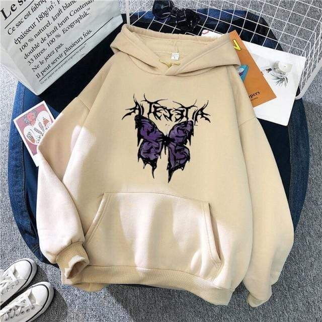 HOODIE UNISEX CASUAL AESTHETIC ART BUTTERFLY - HOODIE OOTD FLEECE TEBAL HALUS KECE TERBARU,