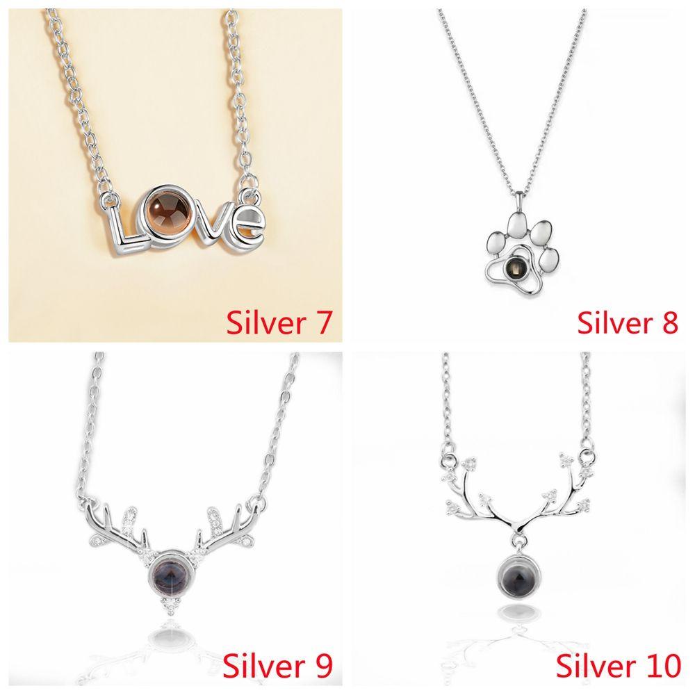 Kalung Liontin Kristal Proyeksi I love You 100 Bahasa Warna-Warni Gaya Bohemia Untuk Wanita