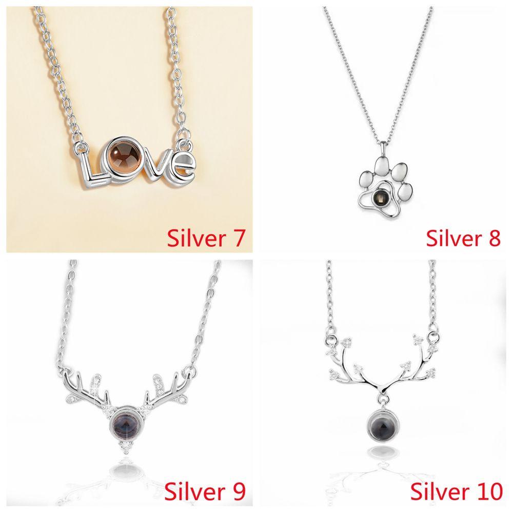 R-flower Projection Necklace Jewelry Collier Pendant Hari Valentine Masa Kini Kristal Romantis I love You