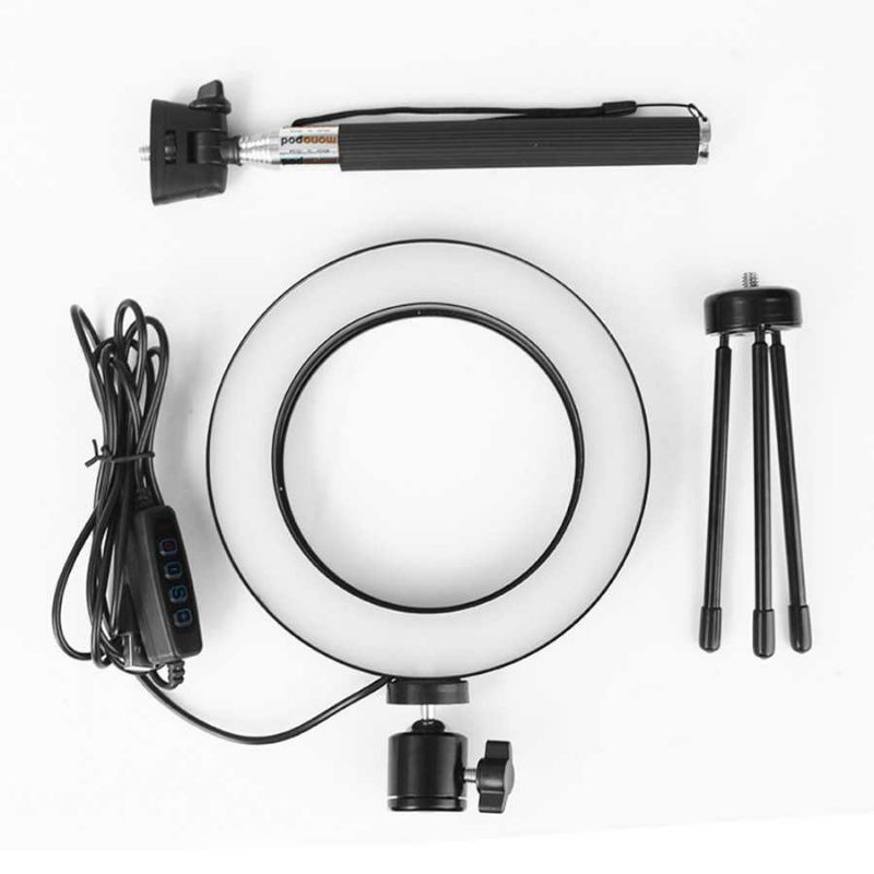 Paket Lengkap Lampu Halo Ring Light LED Kamera 16CM With Tripod