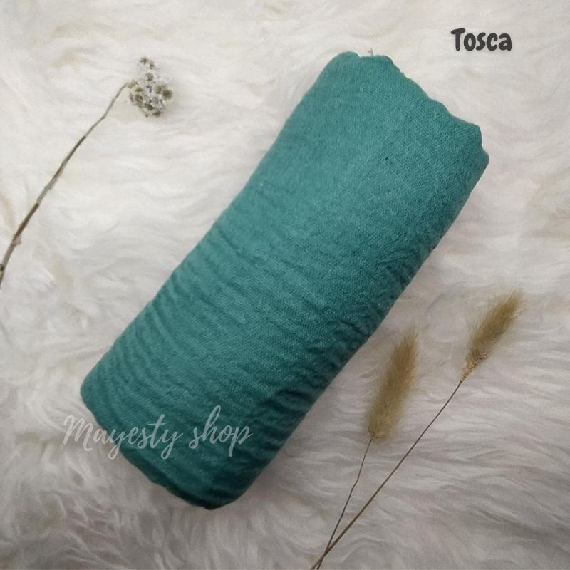 Pashmina Crinckle | Pashmina Shawl | Pashmina Arab | Pashmina Negro Part 2-Hijau Tosca
