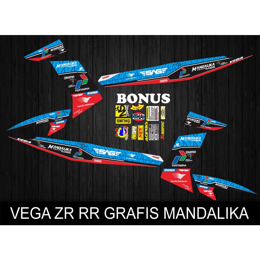 STIKER STRIPING VARIASI YAMAHA VEGA ZR/R-NEW GRAFIS MANDALIKA