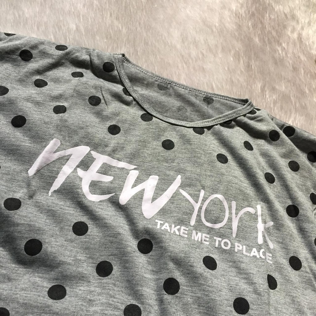 VISION ONLINE-[COD GRATIS ONGKIR] KAOS NEW YORK ABU BAJU ATASAN WANITA MURAH KEKINIAN KOREA JUMBO