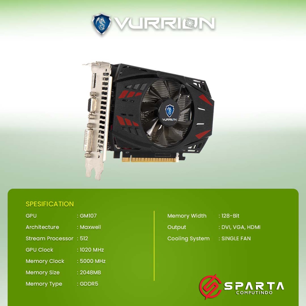 VGA Nvidia Geforce GTX 750 2GB GDDR5 Vurrion New Garansi Resmi