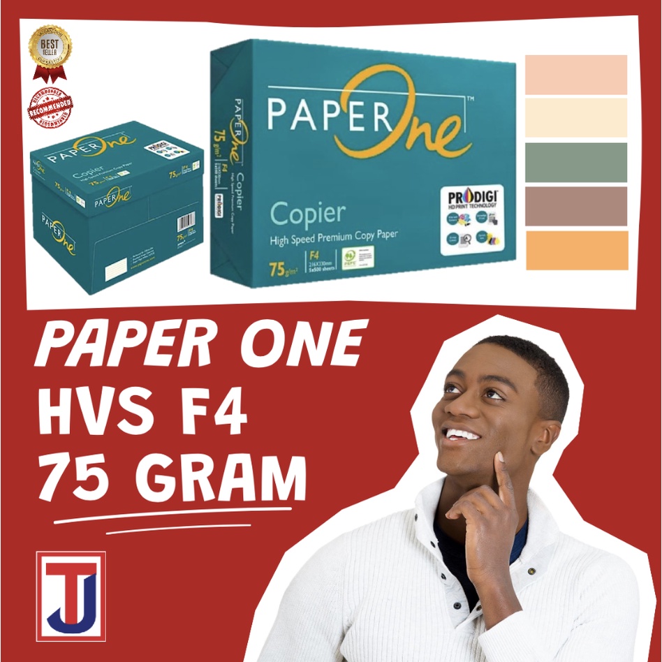 

KERTAS HVS / KERTAS FOTOKOPI 75 GRAM GSM / 80 GRAM GSM PAPERONE PAPER ONE UKURAN F4 / A4 1 RIM ISI 500 LEMBAR