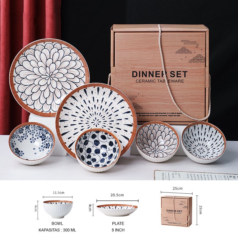 Ceramic Bowl Plate Set  / Alat Makan Mangkok Piring Keramik Hampers Set New