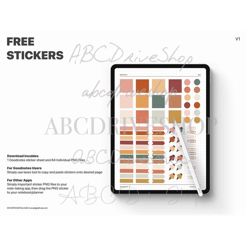 Digital Journal &amp; Planner - Boho Subject Tabs Notebook Template (Hyperlinked, Paper Textured) for note taking apps like Goodnotes, Notability, Xodo, etc.