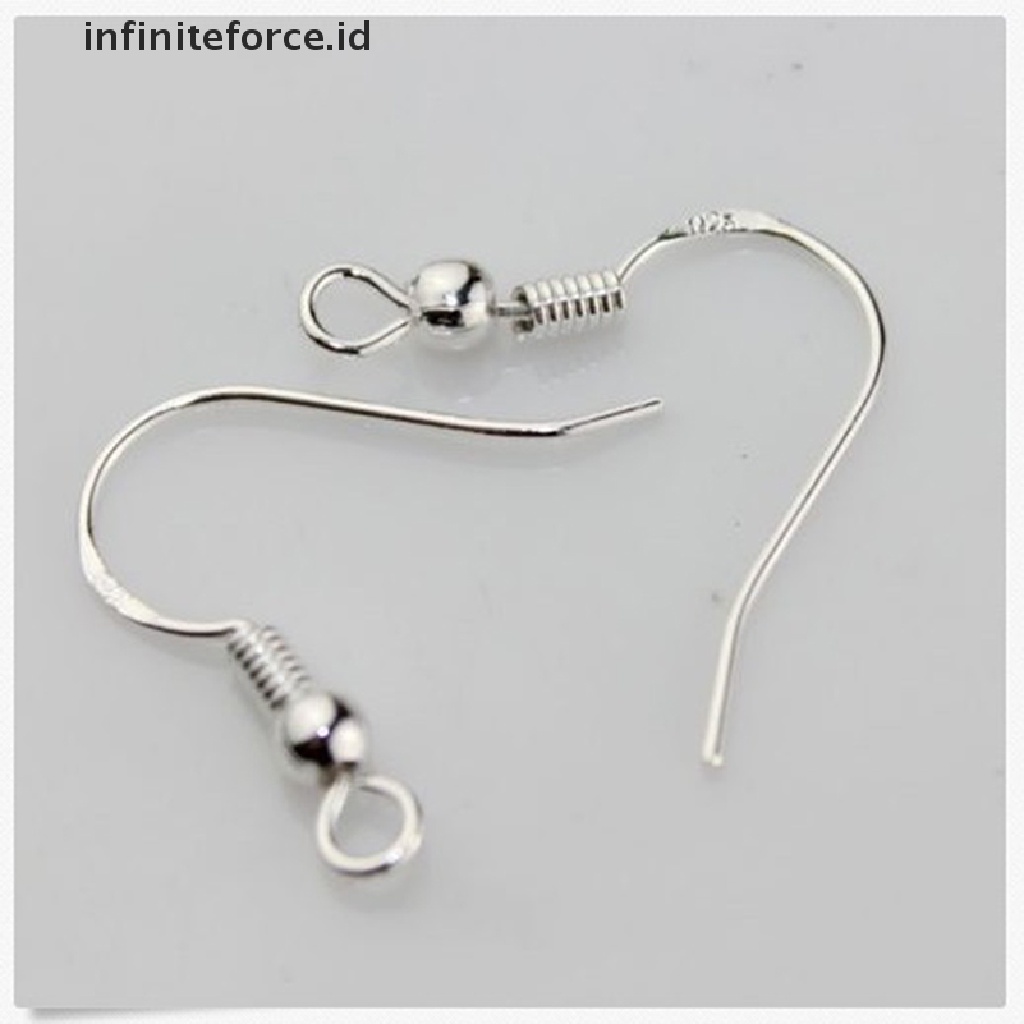 (Infiniteforce.Id) 100pcs / Set Anting Kait Gantung Bahan Sterling Silver 925 Gaya Perancis Untuk Wanita