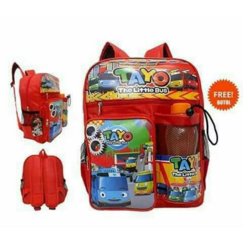 REALPICT Ransel anak Boboiboy/Spiderman gratis botol minuman