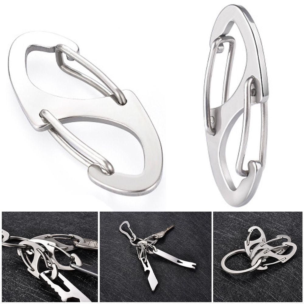 Nanas1per2 /2 /3 /5 /10pcs Carabiner Metal Mini Camping Hiking Outdoor EDC Alat Gantungan Kunci Ring