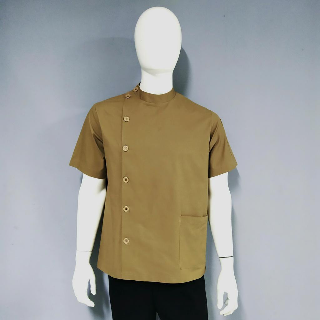 Chef Wear Baju Koki SS E Abu &amp; Coklat