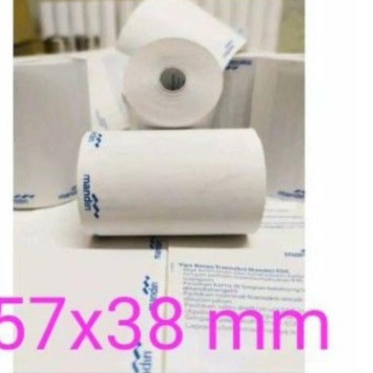 

[SKU : VJZJP] 10 Roll - Kertas thermal BNI, BCA, Mandiri, Polos 57x38 mm, BRI 57x33 mm, Permata, OVO