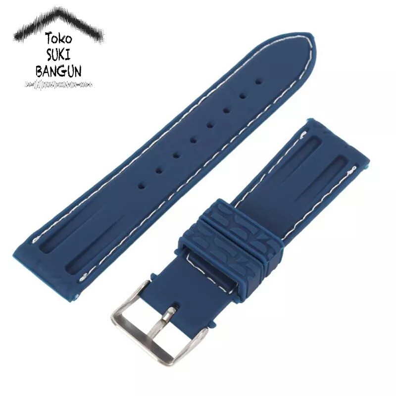 TALI JAM 20mm Rubber STITCH Crocodile Pattern Watch Band Strap