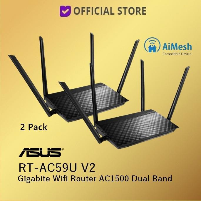 ASUS RT-AC59U V2 AiMesh 2 Pack WIFI AC1500 Wireless Router AC59U AC59