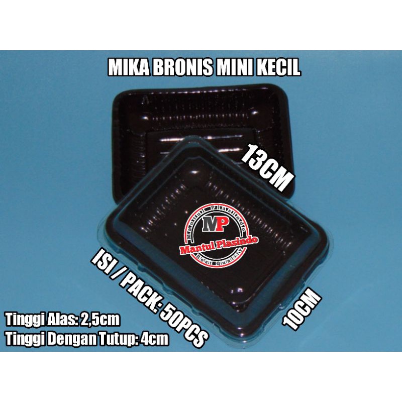 isi 50pcs Mika Brownies Mini Kecil / Kotak Bronis Puding