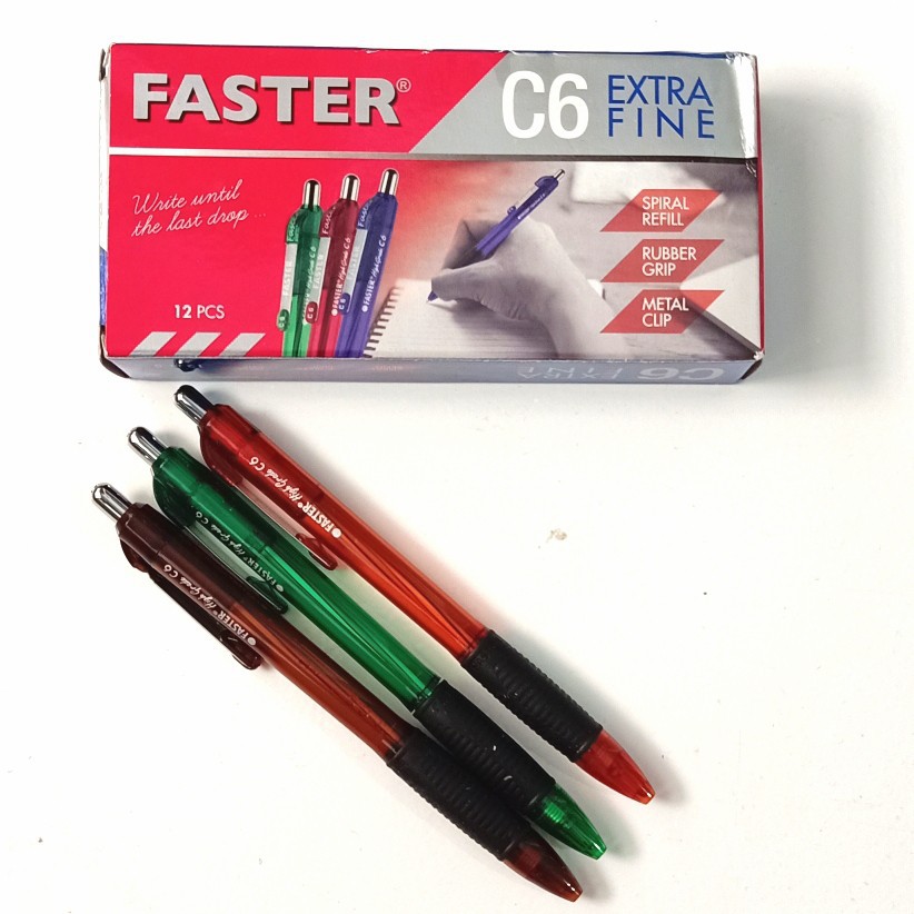 Faster C6 Pulpen 1 Pak (12 Pcs) Ballpoint Pen