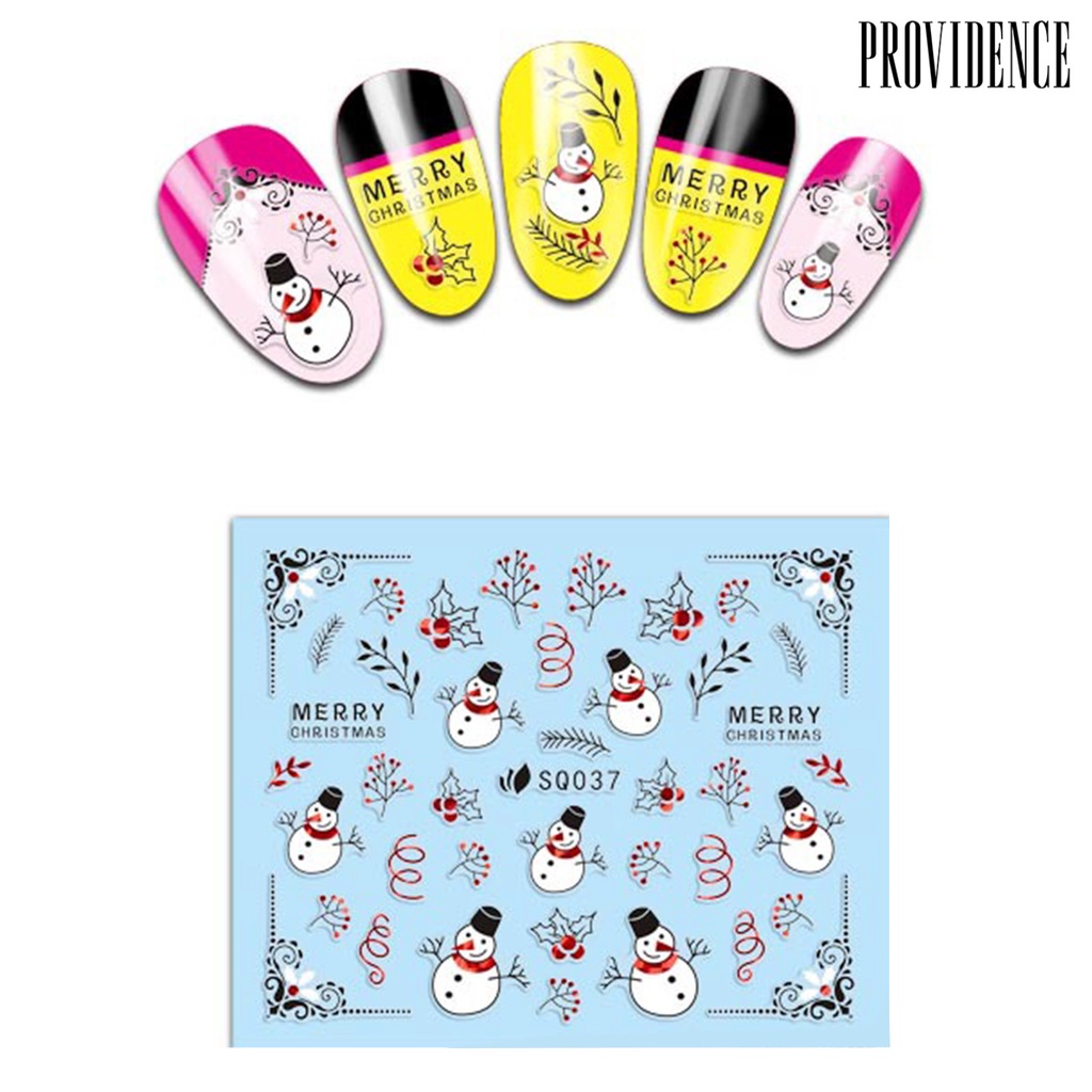 Stiker Kuku 3D Motif Natal Untuk Nail Art