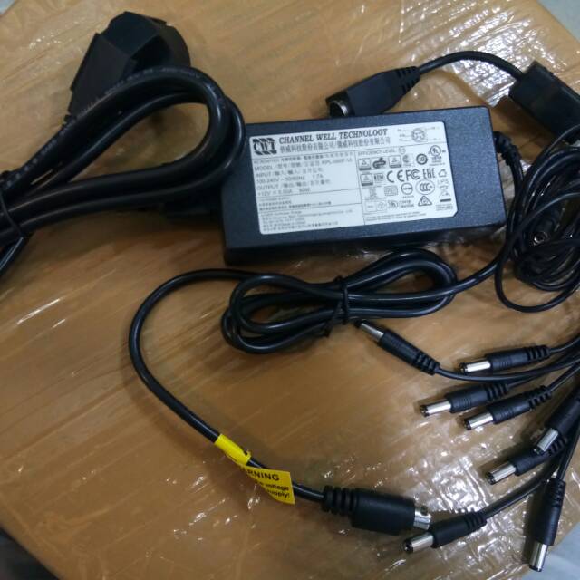 Adaptor hikvision 4 pin 12v 5a +kabel cumi cab 8 murah