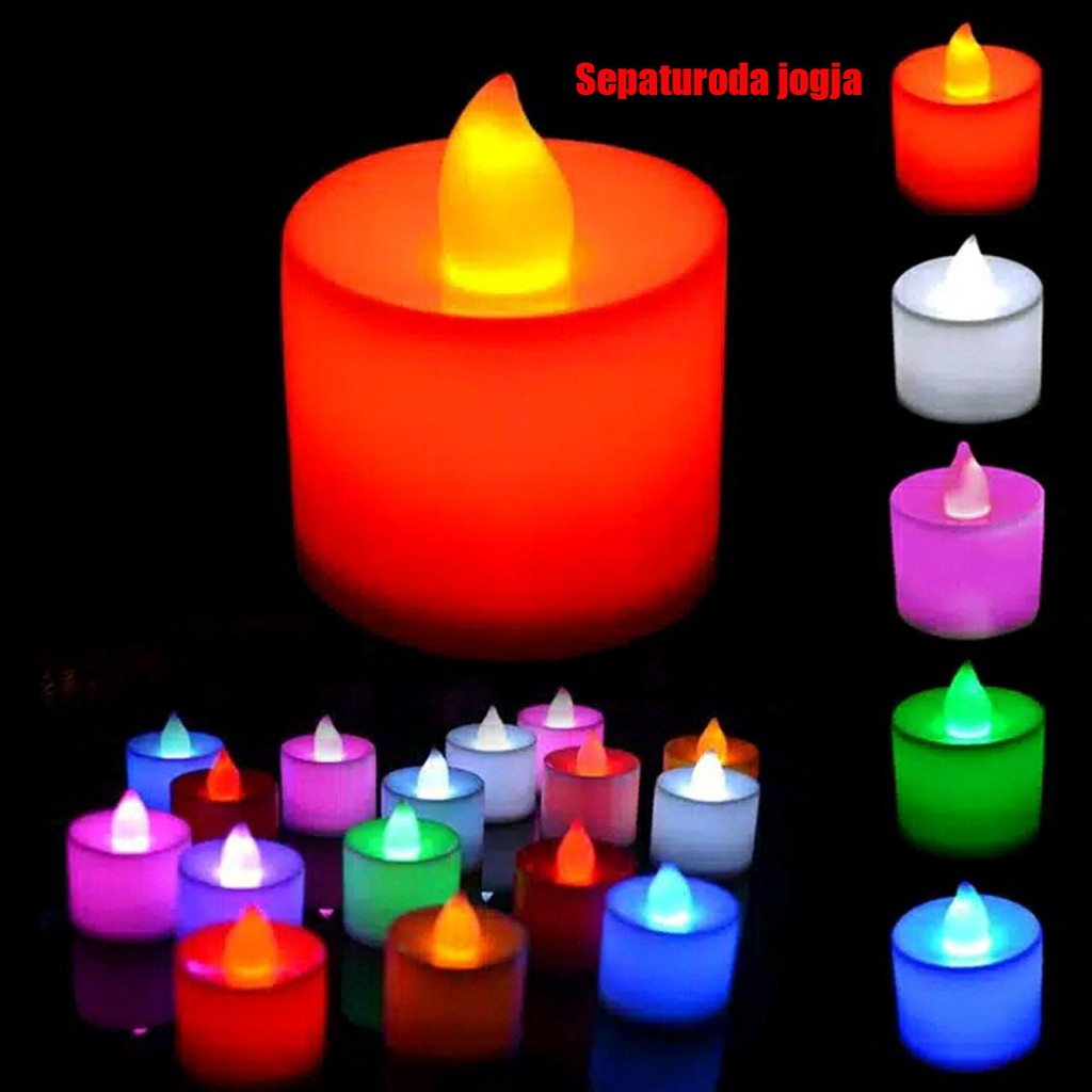 Lampu Lilin Elektrik Led Mini Candle Bulat Hias Kamar Tidur Light