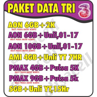 (NASIONAL) VOUCHER TRI KUOTA 4G LTE FULL 24 JAM 33GB 32GB PAKET DATA TRI 3 THREE VCR TRI 66GB ...