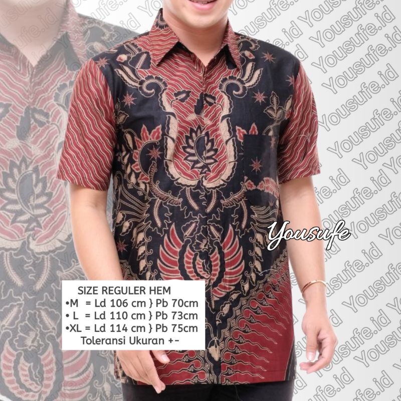 Batik Pria Lengan Pendek Katun Halus Motif Dewa Angin Merah Nyaman Seragam Kantor Kerja Pernikahan Hajatan Shopee Cod Yousufe.id