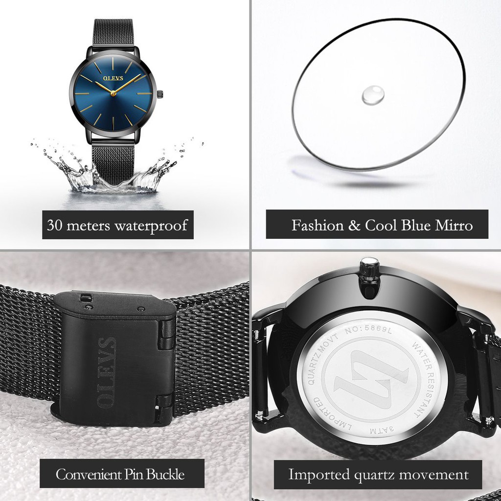 CEWEK STAINLESS TAHAN AIR BERKUALITAS TERLARIS//   OLEVS Jam Tangan Sports Ladies Watch Luxury Full