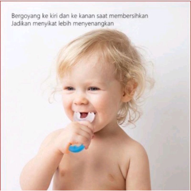 Sikat Gigi Anak Bentuk U Bahan Silikon dan Pasta Gigi Foam Anak Rasa Jeruk Strawberry ToothBrushBaby