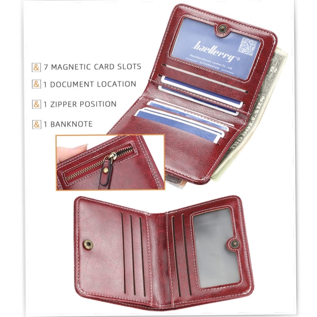 DOMPET LIPAT WANITA KECIL BAELLERRY ORIGINAL SUBICA KOREA IMPORT MINI KARTU UANG RESLETING KOIN SIMPLE PENDEK TIPIS REMAJA CEWEK KEKINIAN MURAH BRANDED PREMIUM BATAM ORI