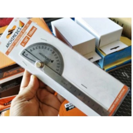 

Busur derajat penggaris combi stainless protractor alat ukur sudut