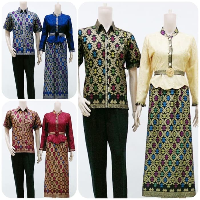 Promo batik sarimbit gamis/batik couple katun prada+brokat/sarimbit ramadani