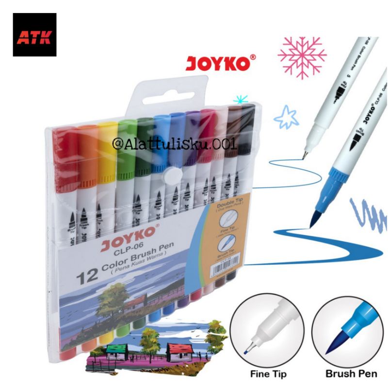 

Color Brush Pen Pena Kuas Warna Joyko CLP-06 12 Warna Color