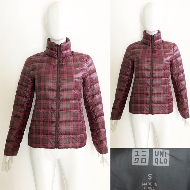 Uniqlo tartan ultralight down coat / jacket (jaket bulang)