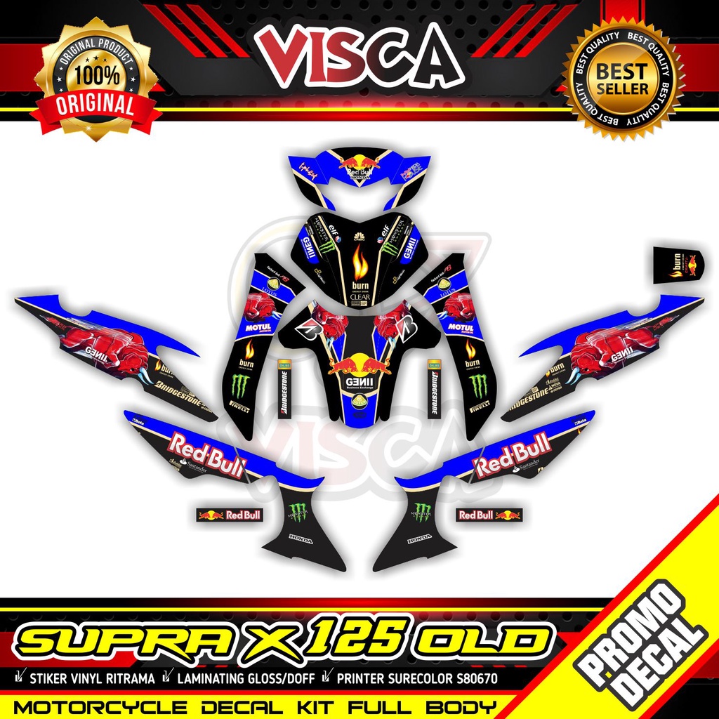 Decal Supra X 125 Lama Modif Keren Stiker Supra X 125 Lama Full Body Striping Supra X 125 Lama Varia