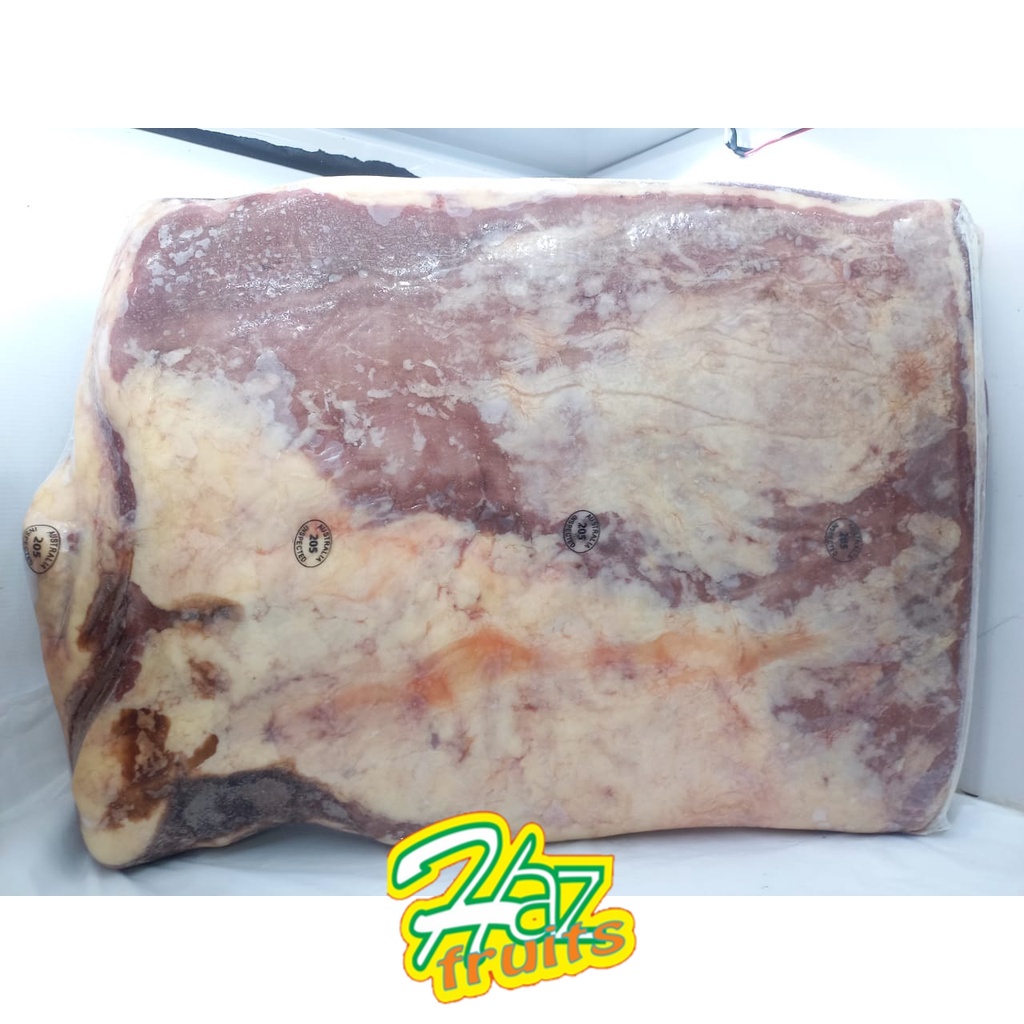 

Aus frozen bonless beef brisket.