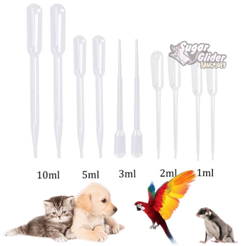 PIPET SPET feeding untuk suap obat susu vitamin hewan sugar glider kucing burung hamster 1ml 2ml 3ml