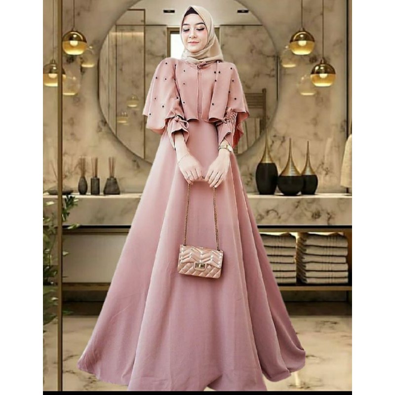 Caca Dress Carita Maxy | Sabrina Dress l Gamis Muslim Wanita Terlaris