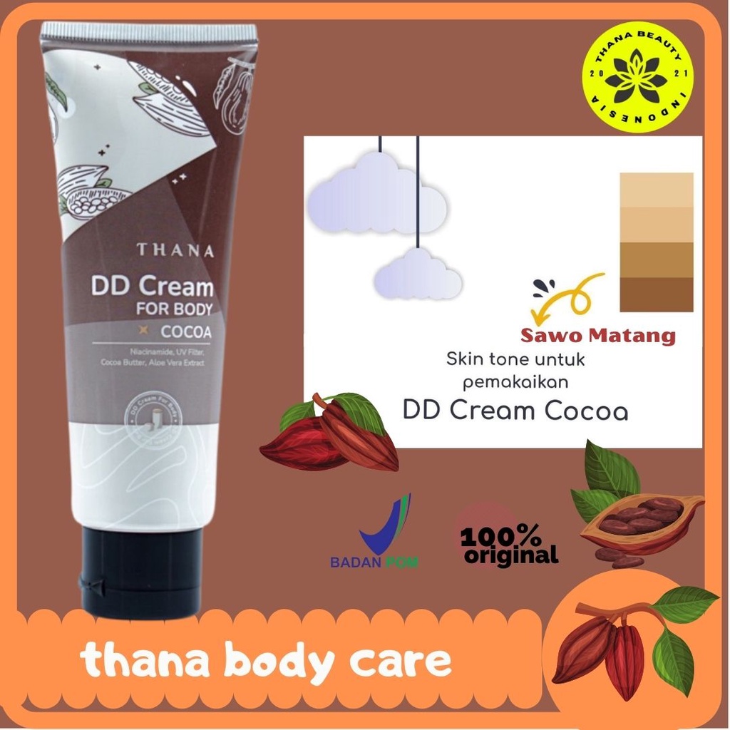 DD CREAM THANA BODYCARE COCOA BODY LOTION WHITENING BY KHADIJAH AZZAHRA MAKE UP