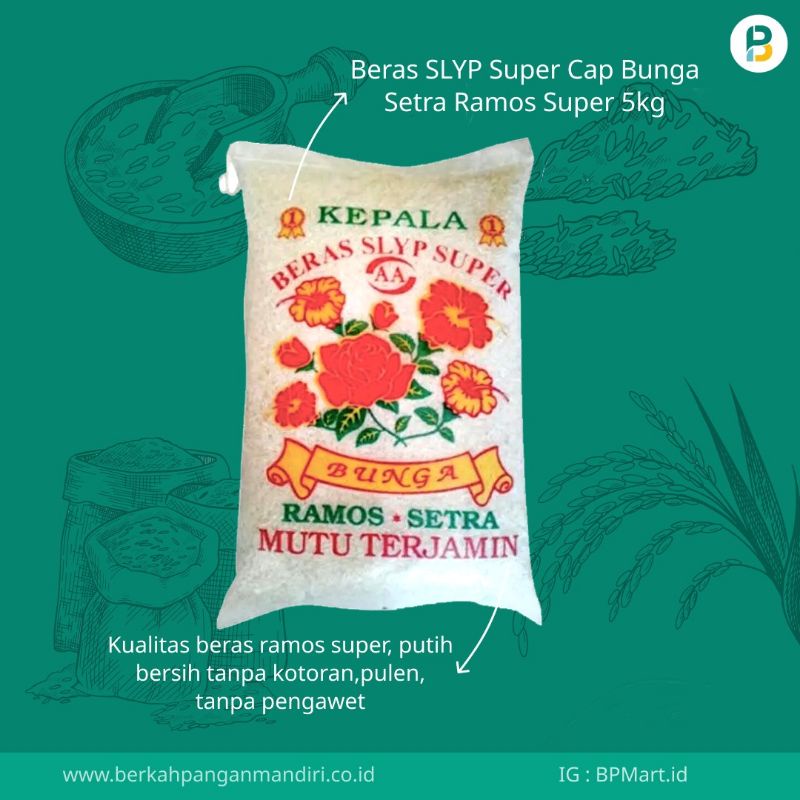 

Promo Beras Slyp Super Cap Bunga Ramos Setra Super 5 Kg