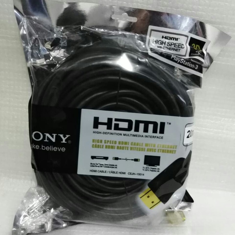 KABEL HDMI SONY 20 METER V1.4 / HDMI SONY MALE - MALE 20M GOLD PLATE