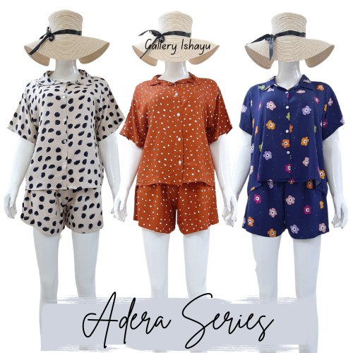 Piyama Set Hotpant Adera Rayon Viscose Premium Motif Kekinian Part 1 / Baju Tidur Wanita Bahan Adem