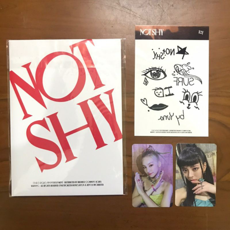 ITZY 'Not Shy' (Yeji & Yuna) photocards + POB + tattoo sticker