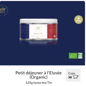 

Petit déjeuner à l'Elysée (Organic) 125g loose tea Tin