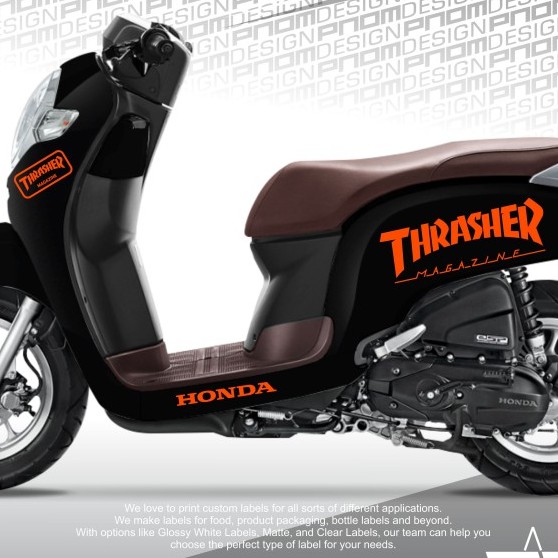 promo stiker Cutting Sticker Thrasher SCOOPY 2017-2020 SC SCP P011 - Putih keren termurah