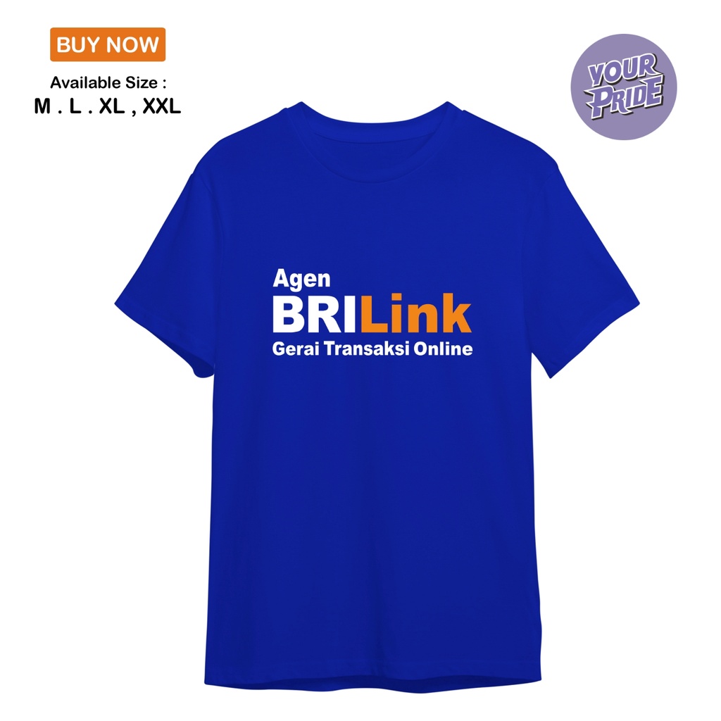 Baju Kaos Agen BRI Link Pendek Katun Combed 30s Adem