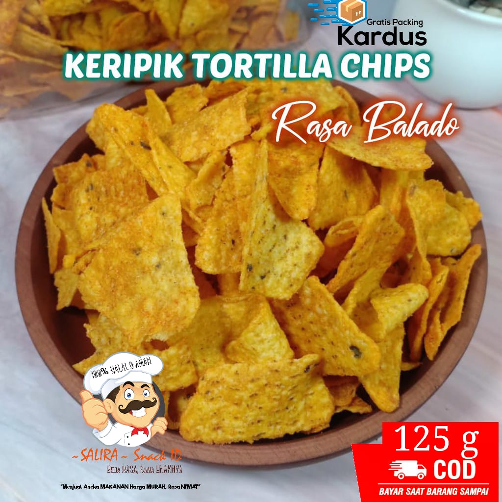 

[SALIRA] TORTILLA BALADO 125g / TORTILA PREMIUM RENYAH RASA DIJAMIN NAGIH |makanan ringan jajanan jadul termurah snack kiloan camilan COD