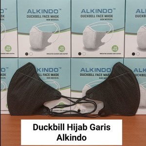Masker Duckbill Hijab ALKINDO Headloop Jilbab IMPORT Isi 50 Pcs 4PLY Duck Bill