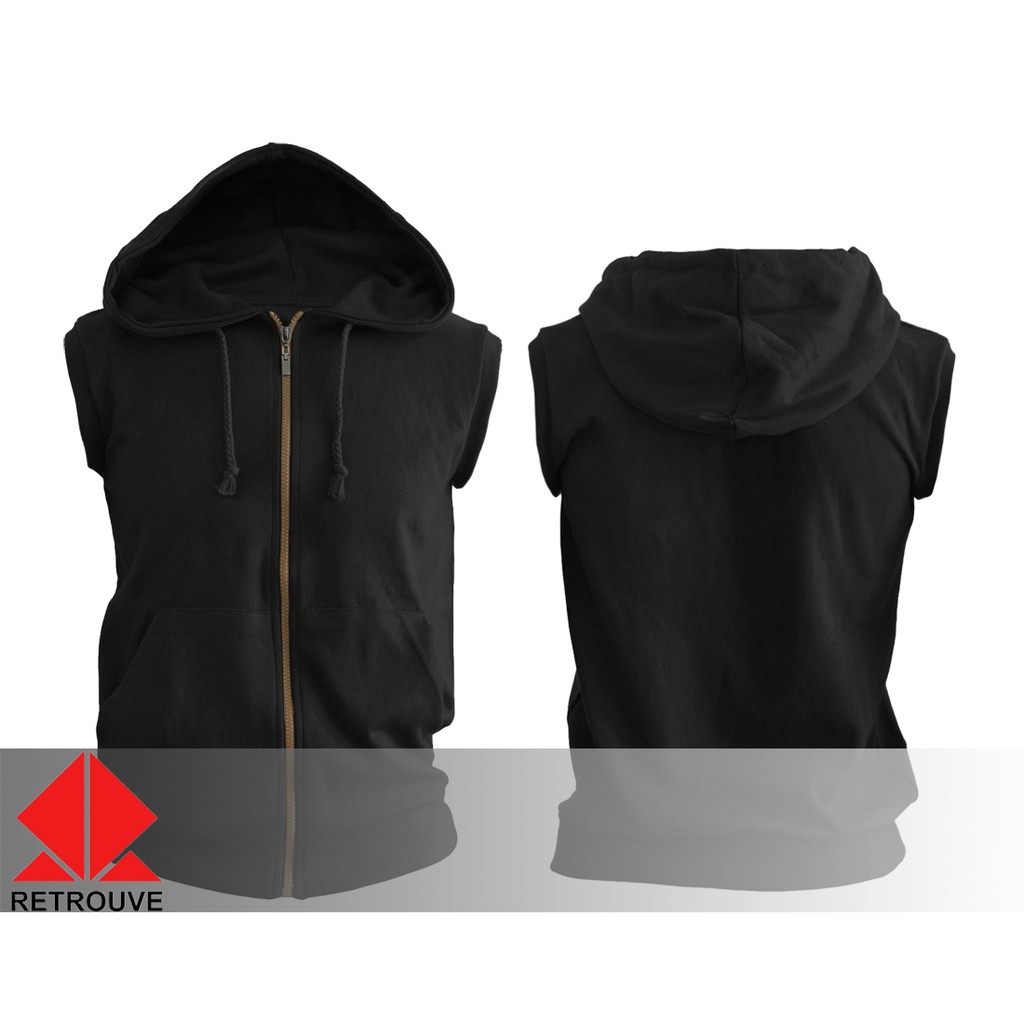 Sleeveless Hoodie Vest Rompi Zipper Polos High Quality Shopee - army cargo jacket roblox