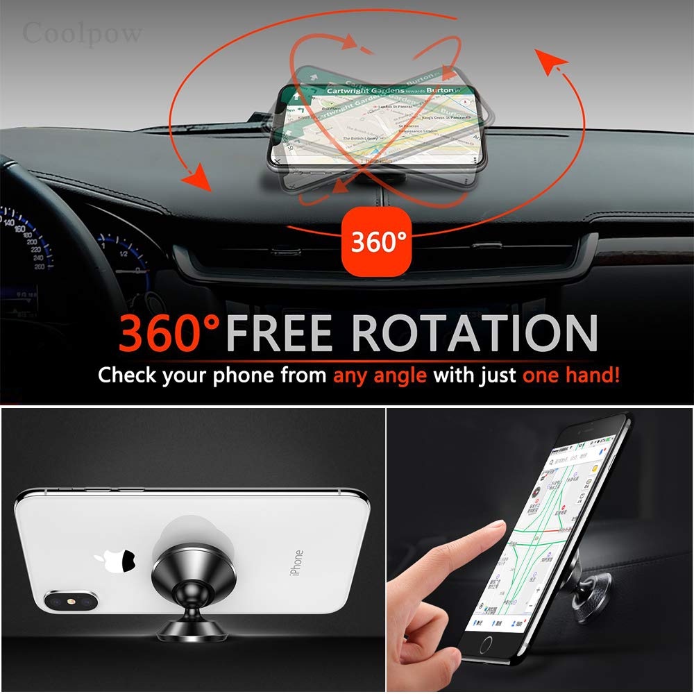 360° Rotatable Magnetic Car Phone Holder Support Instrument Mount Stand Car Interior Accessories